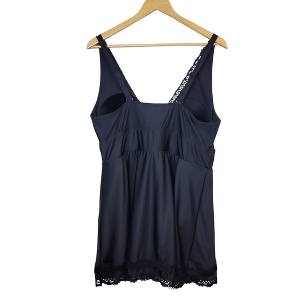 Torrid Wireless Mid Lace Trimmed Swim Dress With Brief 2X Mesh Lining UPF 50+ - Picture 7 of 12